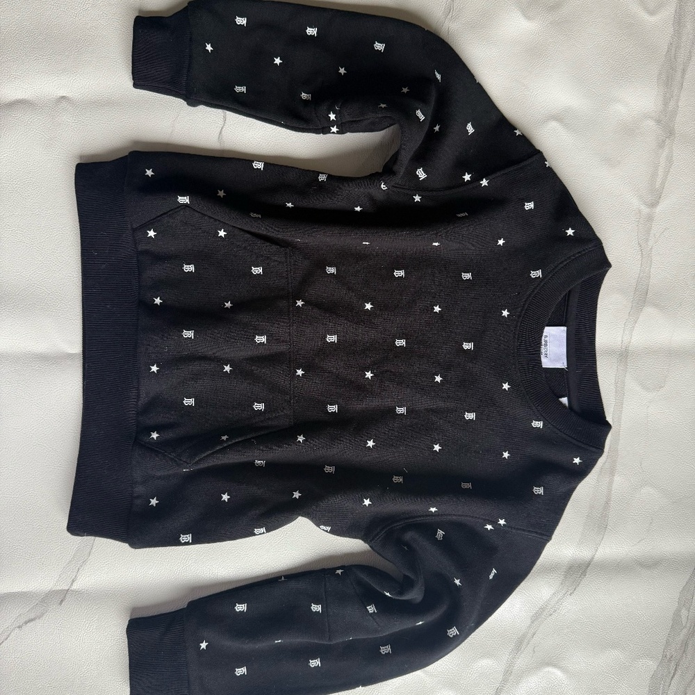BURBERRY Kids Star And Monogram Motif Sweatshirt In Black 8Y